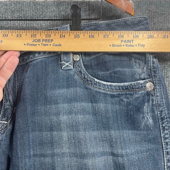 Rock Revival Deborah Easy Boot Jeans Women's 36X33 Flap Pockets Studded Bling - Picture 2 of 12